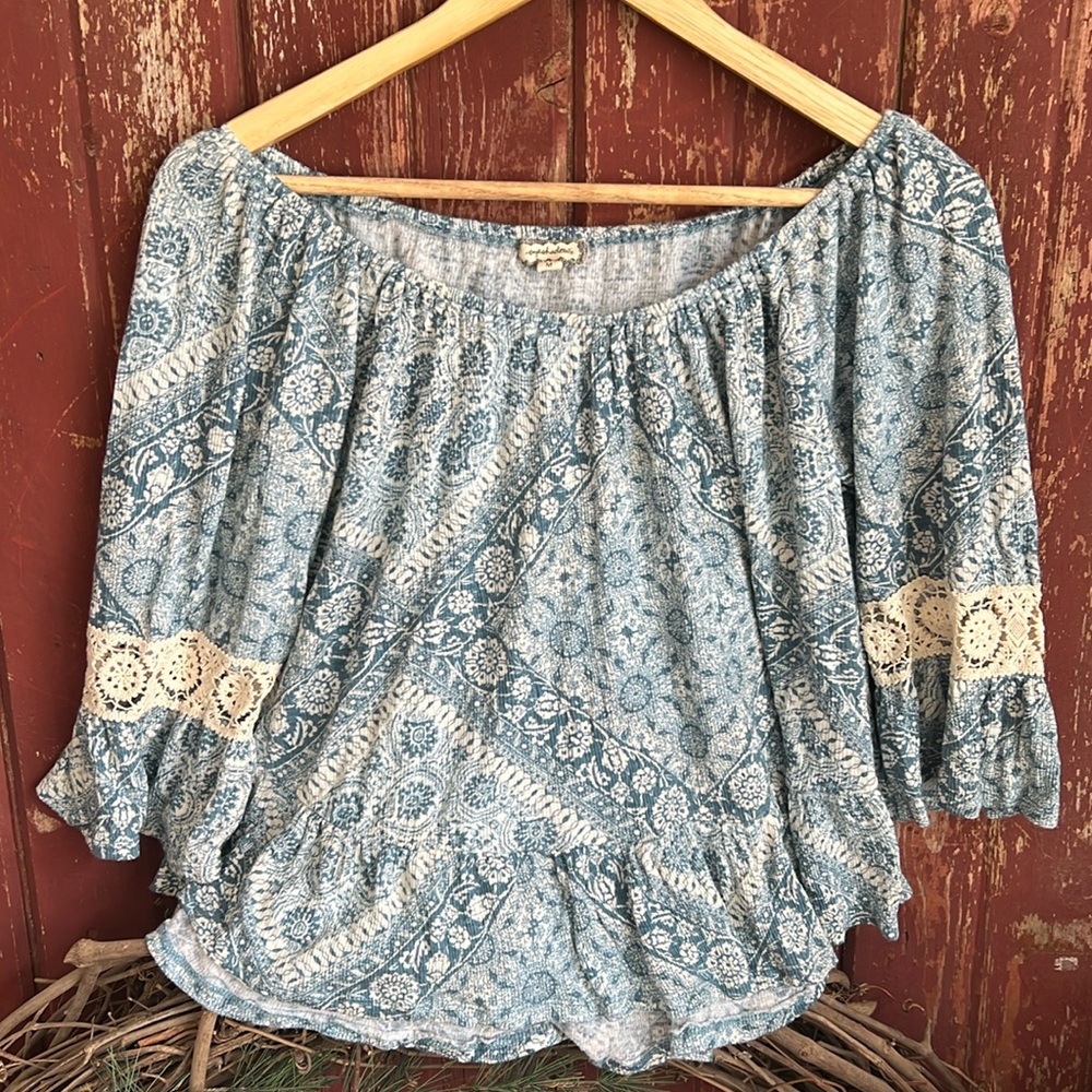 Blue Boho top